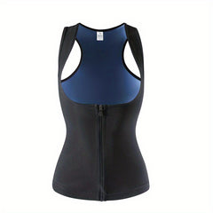 Zipper Sauna Belt Elastic Waist Trainer Sports Sweatband Corset Belt
