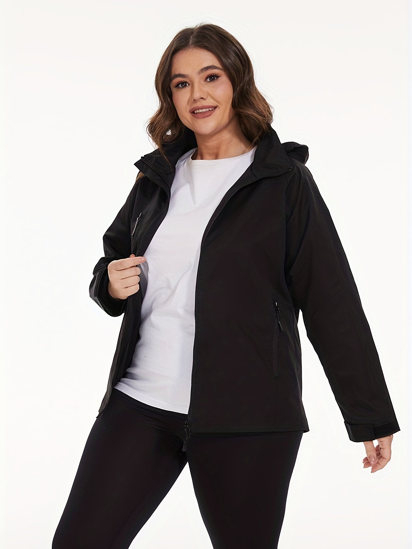 Women's Zip Up Hooded Jacket for Spring & Fall