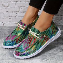 Women's Lightweight Lace Up Loafers Low Top Sneakers