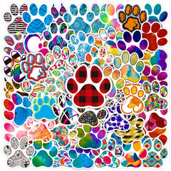50 Animal Paw Prints Waterproof Stickers for Cars Notebooks Scooters