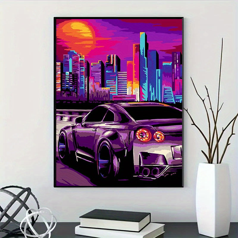 Tall Buildings Car 5D Diamond Painting Room Decoration Game