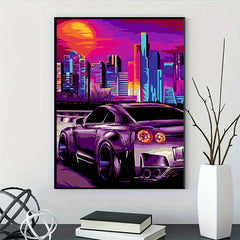 Tall Buildings Car 5D Diamond Painting Room Decoration Game