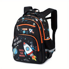 Kids Backpack Astronaut Mermaid Pattern Large Capacity