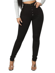High Waist Skinny Jeans Slim Fit High Rise Denim Pants