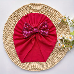 Sequin Bowknot Turban Baby Girls Soft Elastic Headband
