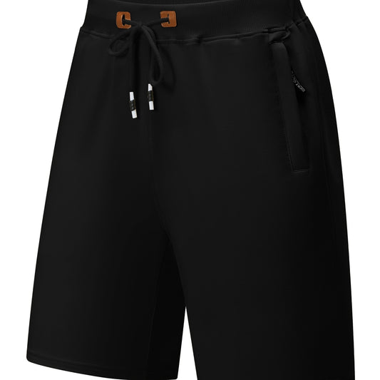 Men's Casual Fit Drawstring Shorts Elastic Waist Zip Pockets