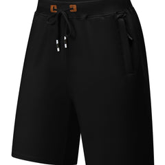 Men's Casual Fit Drawstring Shorts Elastic Waist Zip Pockets