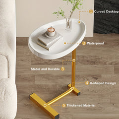 C Shaped Snack Table Portable And Space Saving Coffee Table
