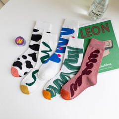 5 Pairs Women's Assorted Crew Socks
