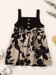 Baby Girls Floral Block Casual Tank Dress