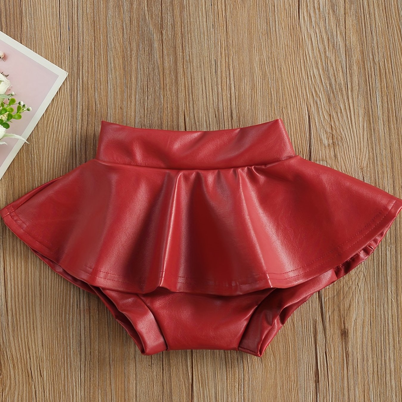 Baby Girl Pleated Skirt Girls PU Leather Skirt Toddler Tutu