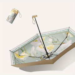 Floral 6 Ribs Sunshade Umbrella Rain Or Shine Dual use Umbrella