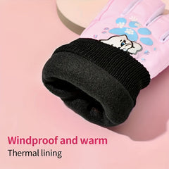 Windproof Thermal Kids Skiing Gloves for Outdoor Activities