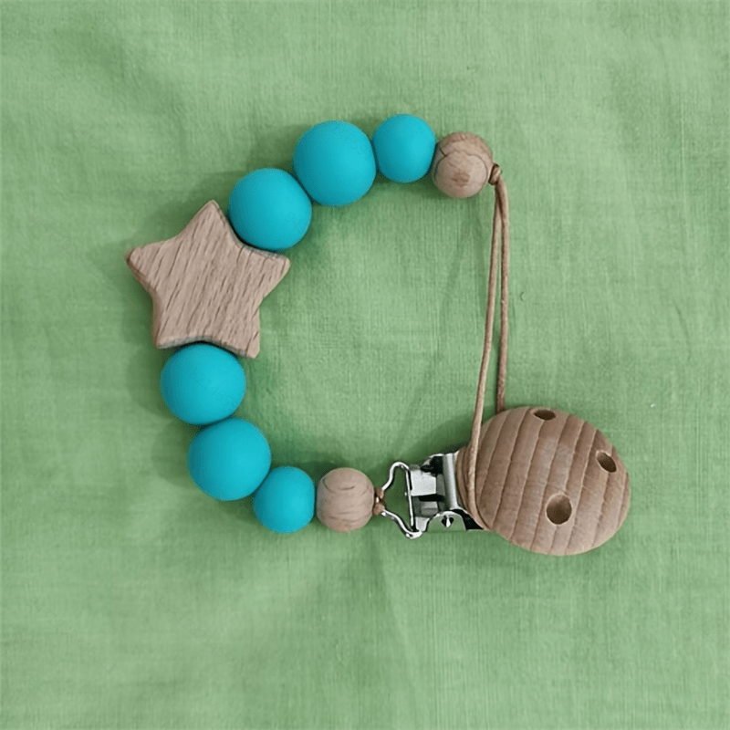Silicone Pacifier Clip Baby Teething Toys With Star Pattern