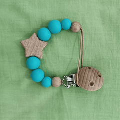 Silicone Pacifier Clip Baby Teething Toys With Star Pattern