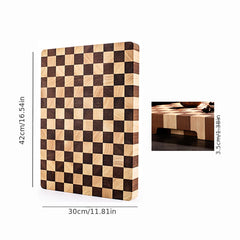 Rectangular End Grain Rubber Wood Cutting Board, Thick & Reversible