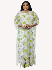 Sequin Floral Pattern Kaftan Dress