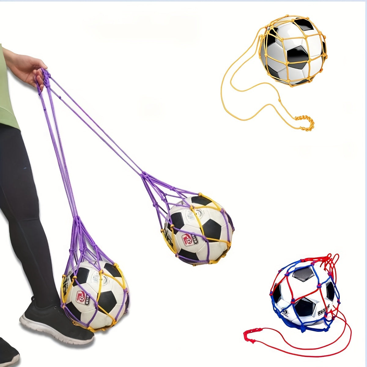 Sports Ball Storage Bag with Big Net - Football, Basketball, Volleyball