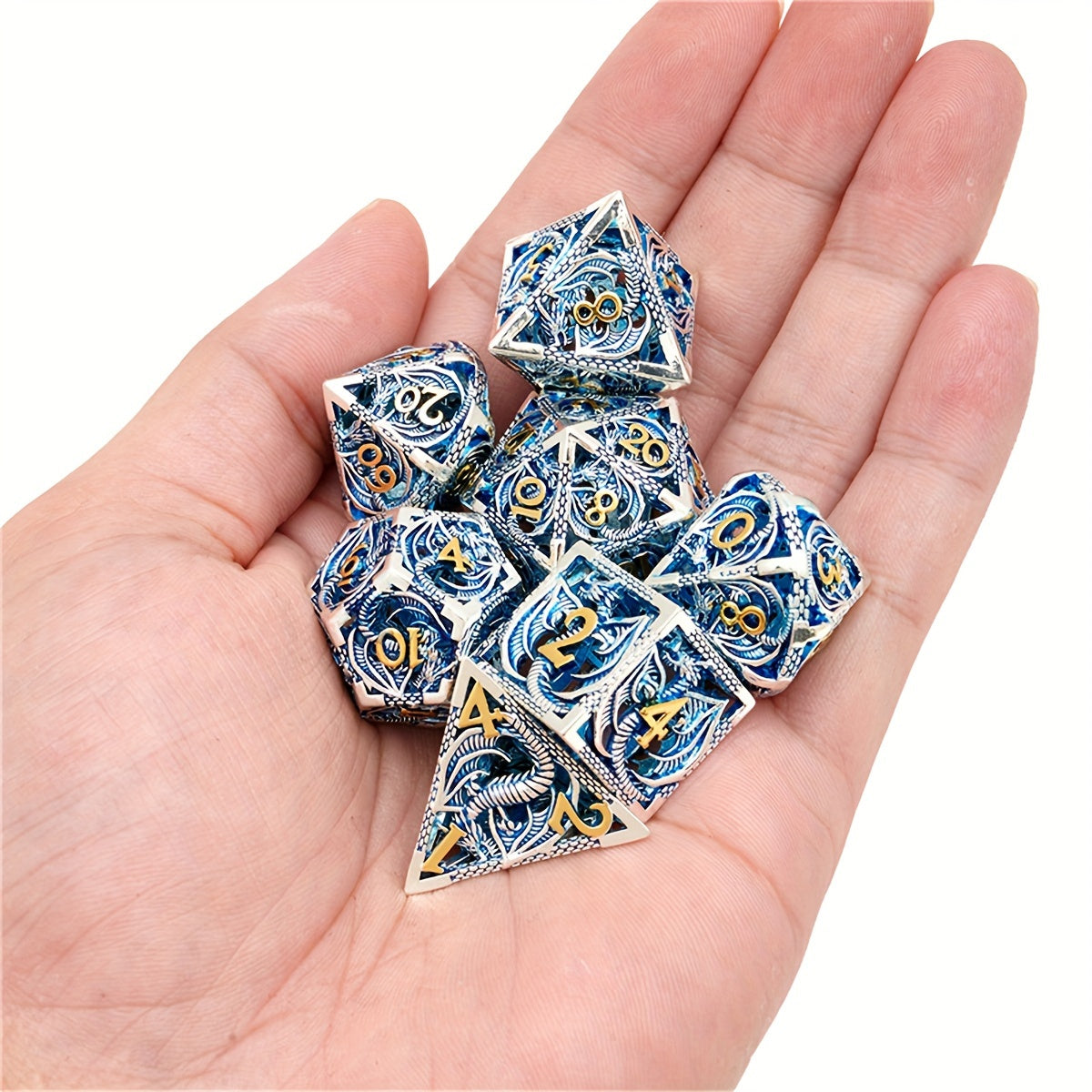 7pcs Polyhedral D&D Dice Set Halloween Decoration Desktop Game Toy