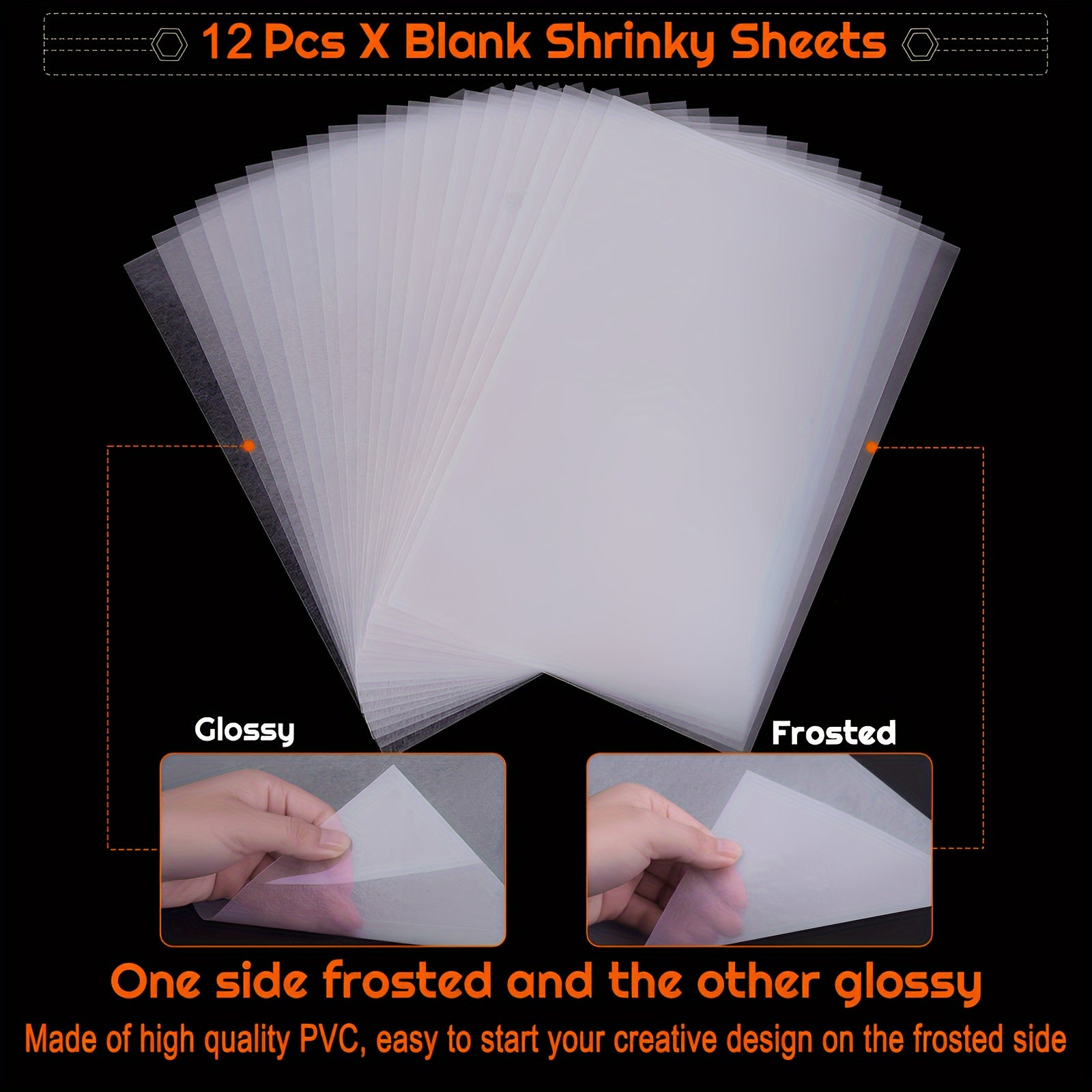 12pcs Shrink Art Paper Frosted Heat Shrink Plastic Sheets A5 Size