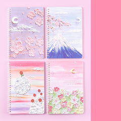 4pcs A5 Coil Book Landscape Painting Art Notebook Stationery Diary