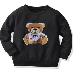 Boys' Bear Print Crew Neck Sweatshirt