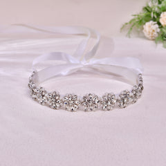Bridal Sash with Pearls & Rhinestones Waist Belt for Weddings
