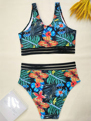 Tropical Print Bikini Set Women's Two Piece Swimsuit