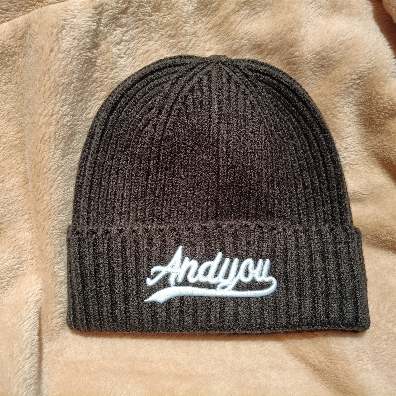 Embroidered Beanies For Women Men Unisex Chunky Hats Skull Cap