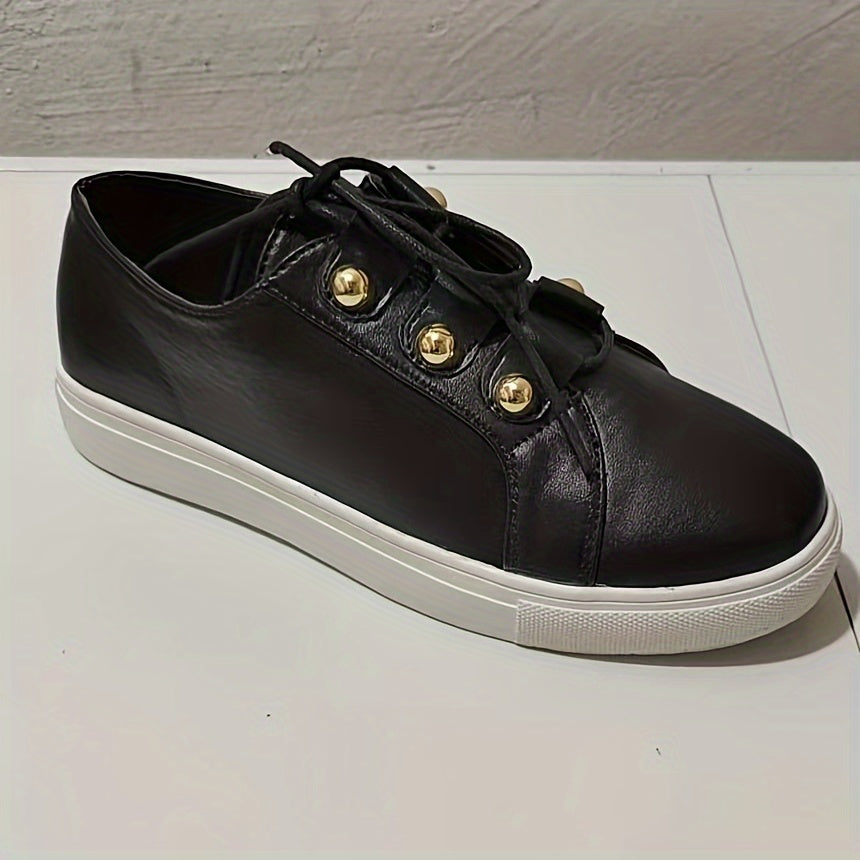 Women's Low Top Platform Sneakers Lace up Casual Walking Shoes