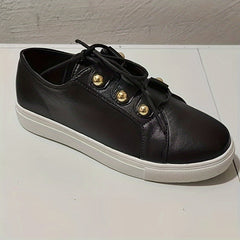 Women's Low Top Platform Sneakers Lace up Casual Walking Shoes