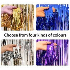 2Packs Fringe Curtain Backdrop for Party Decoration