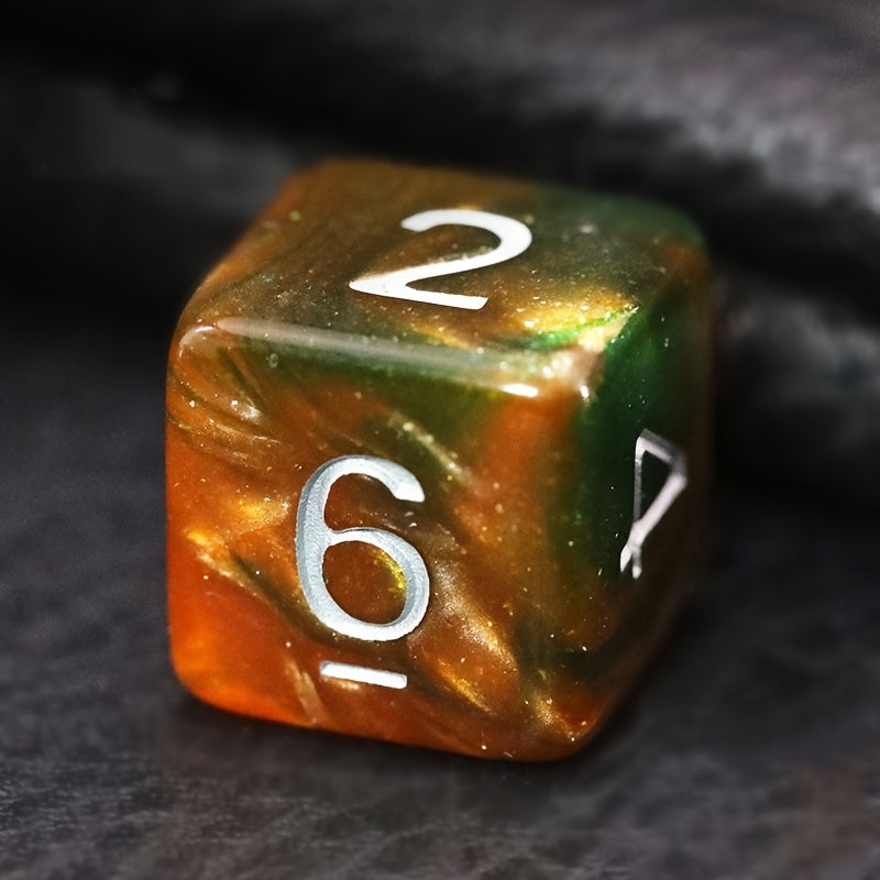 7pc Yellow & Green Star Dice Set for MTG RPG Board Games