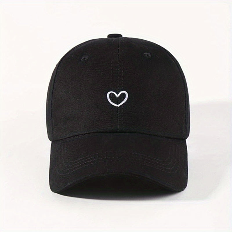 Heart Embroidery Baseball Cap for Couples