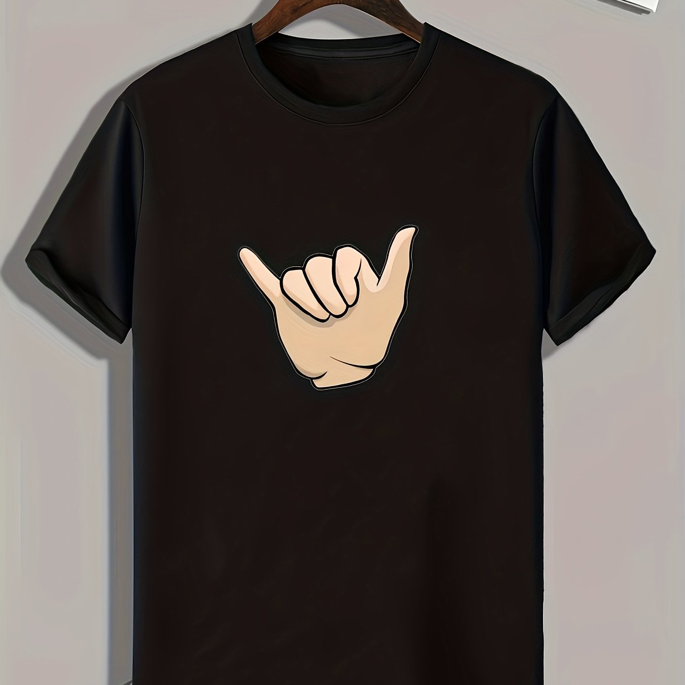 Hand Gesture Print Men's Sports T-shirt