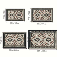 Geometric Absorbent Non Slip Soft Faux Sheepskin Floor Mat Easy to Clean