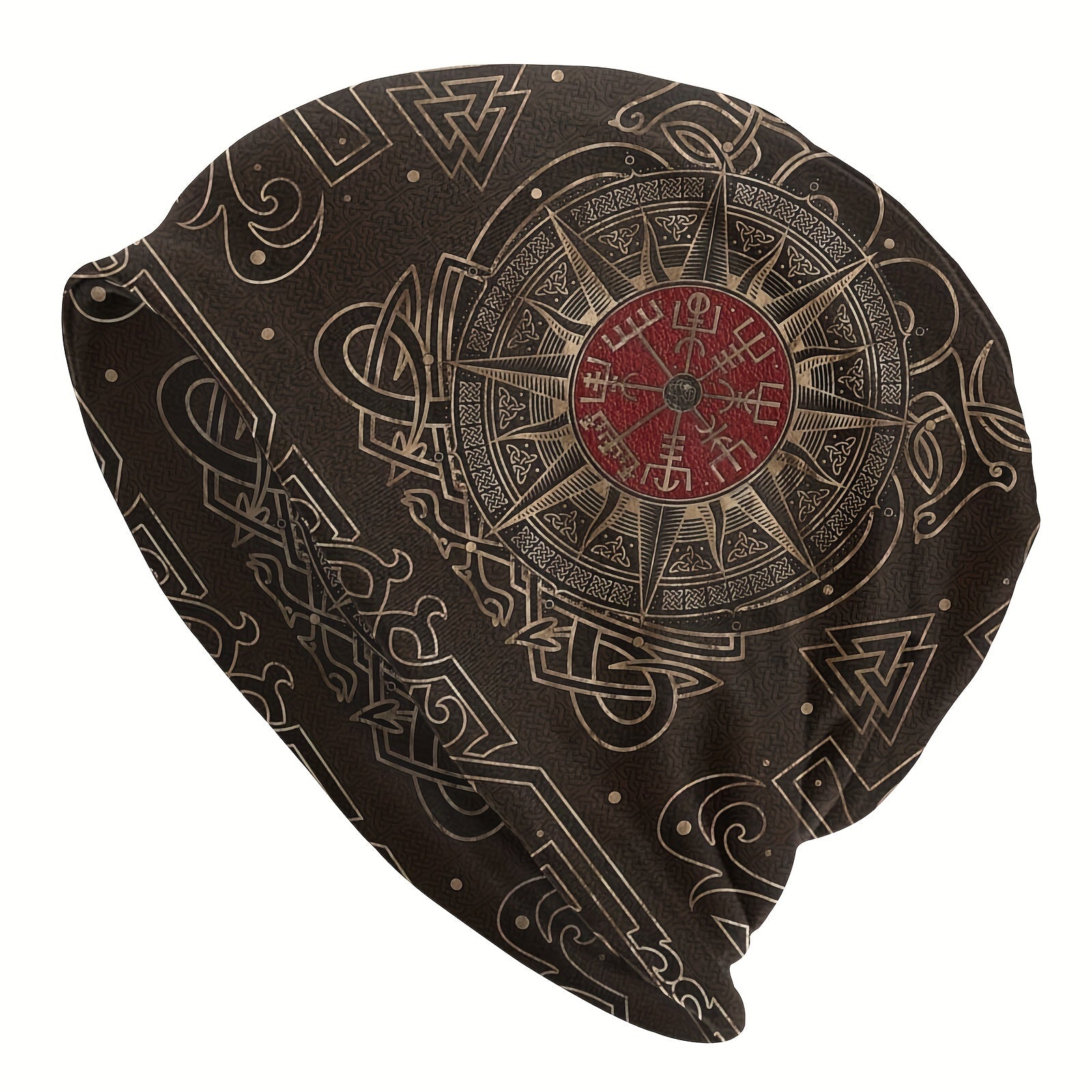 Vegvisir Compass Ouroboros Runes Viking Bonnet Hat