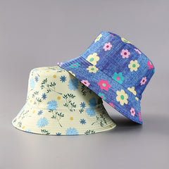 Floral Bucket Hat Reversible Basin Hat Lightweight Sunscreen Cap