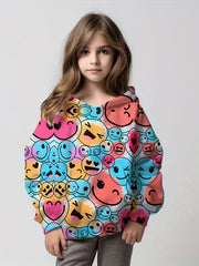 Kids Smile Face 3D Print Sweatshirt Cartoon Hoodie Top