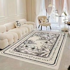 Soft Plush Floral Area Rug for Living Room Bedroom Bedside