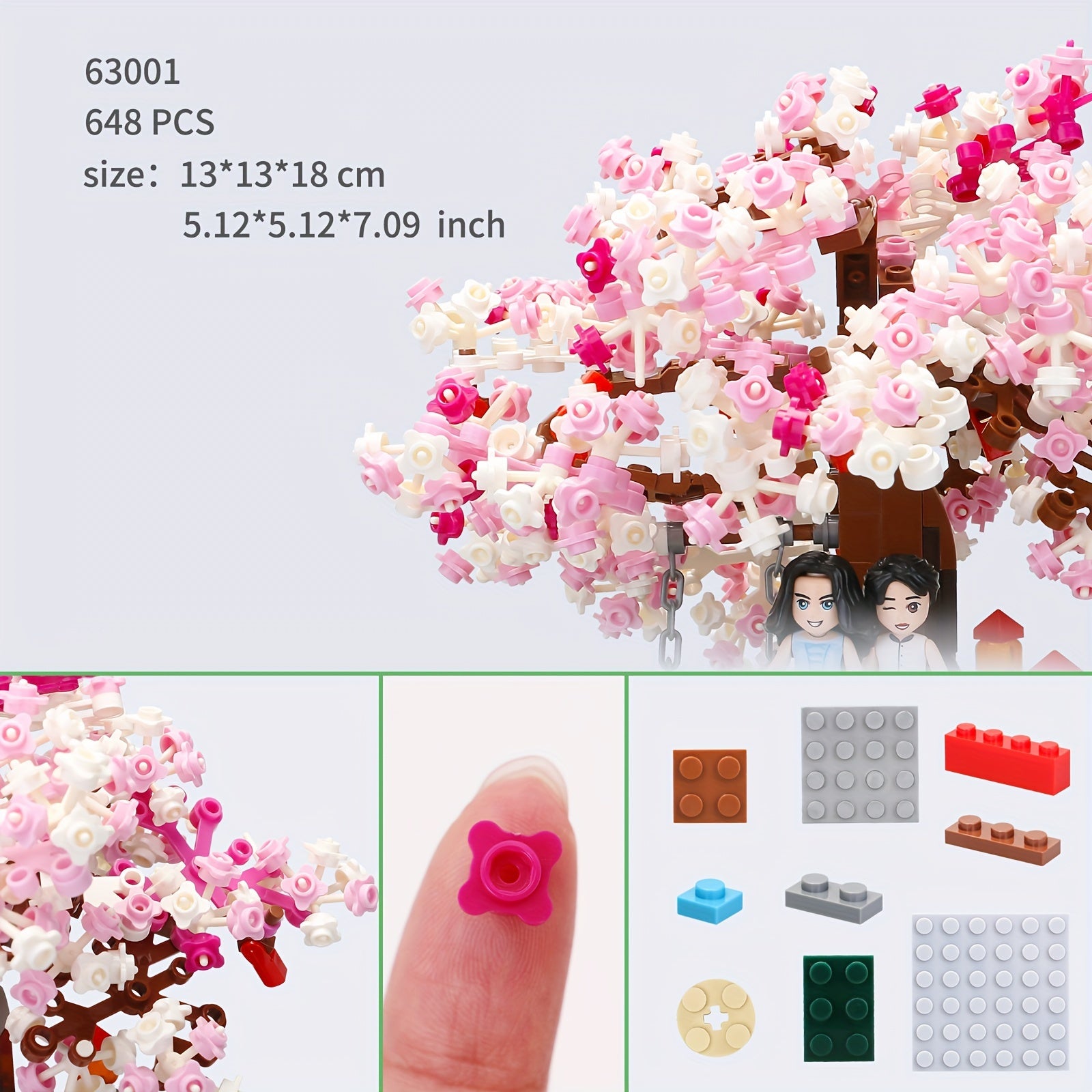 Cherry Blossom Building Block Bonsai Toy for Kids and Adults