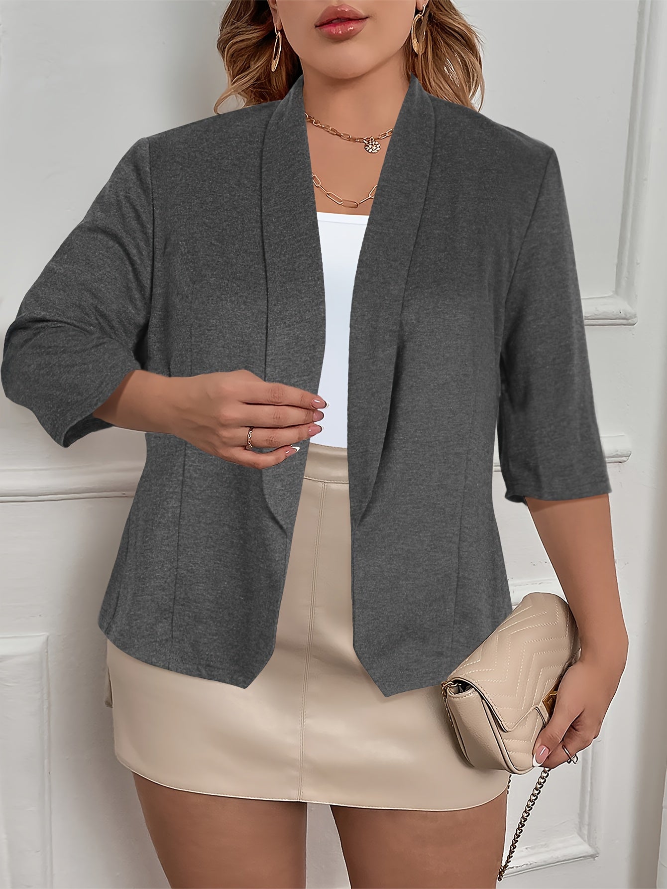 Casual Blazer Solid Long Sleeve Workwear Blazer