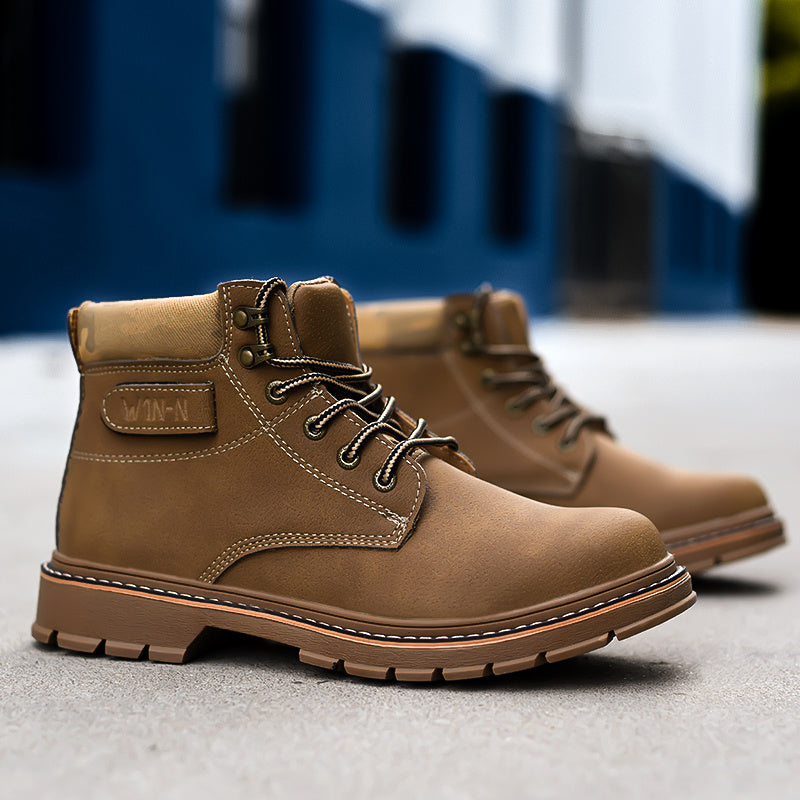 Men's Waterproof Safety Brown Boots For Winter