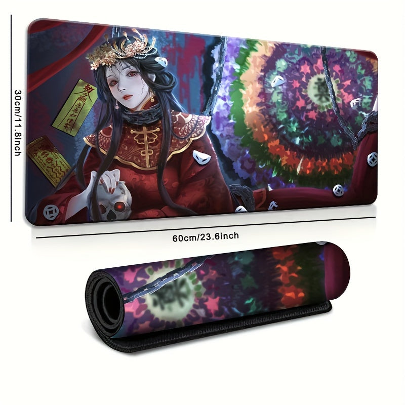 Large Red Ghost Mouse Pad 23.7x11.8in - Non-slip Rubber Desktop Protection Pad