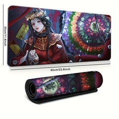 Large Red Ghost Mouse Pad 23.7x11.8in - Non-slip Rubber Desktop Protection Pad