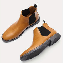 Men's Round Toe Slip On Chelsea Boots