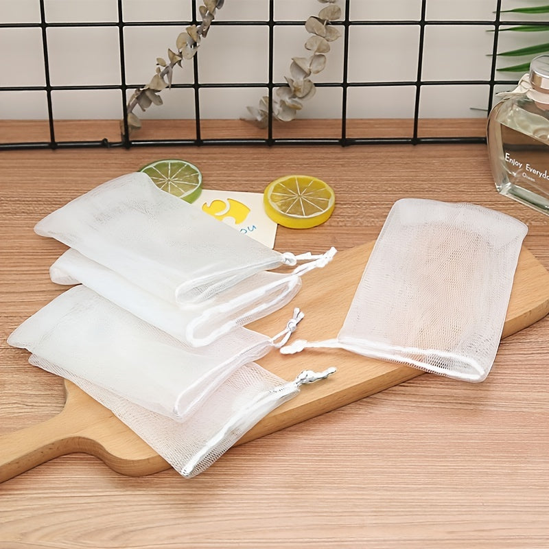 20pcs Exfoliating Soap Bubble Mesh Bags Drawstring Holder Bags for Body and Face