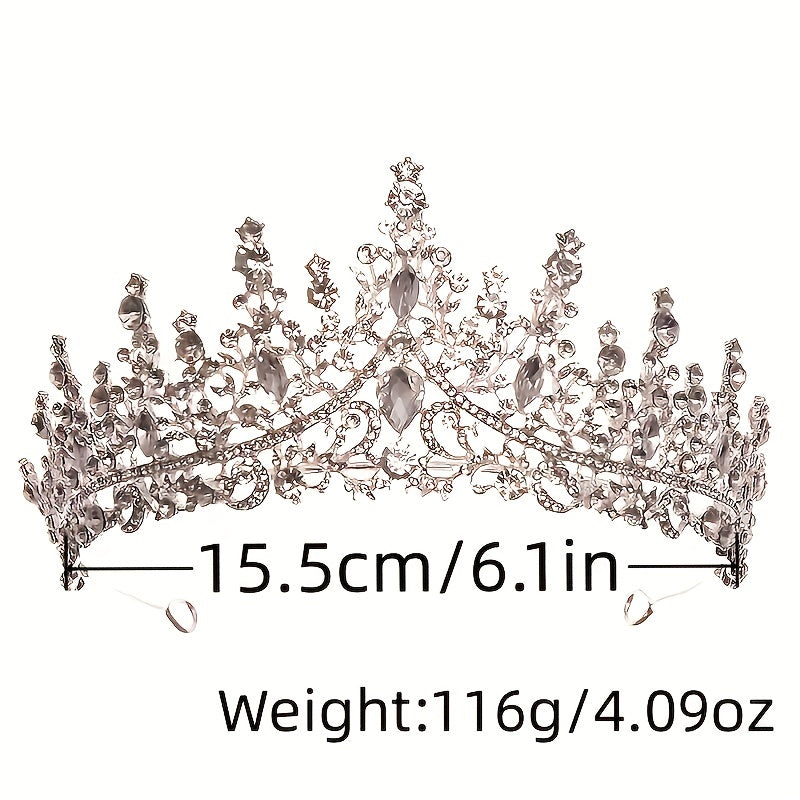 Baroque Bridal Crown Jewelry Set Rhinestone Crystal Tiara