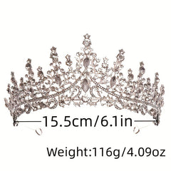 Baroque Bridal Crown Jewelry Set Rhinestone Crystal Tiara