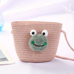 Kids Straw Crossbody Bag Lightweight Shoulder Bag Girls